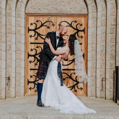 A photo of George with his wife.