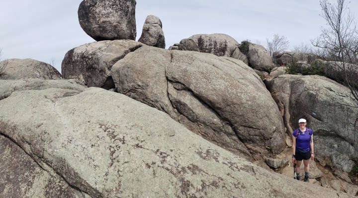 Rachel among boulders