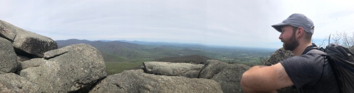 Panorama view of the top of Old Rag